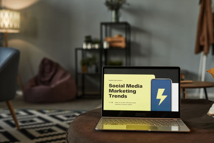 A laptop displaying social media marketing strategies to be explored in our digital marketing diploma online