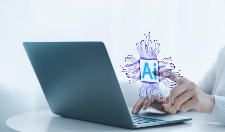 A marketer analyzing AI SEO strategy
