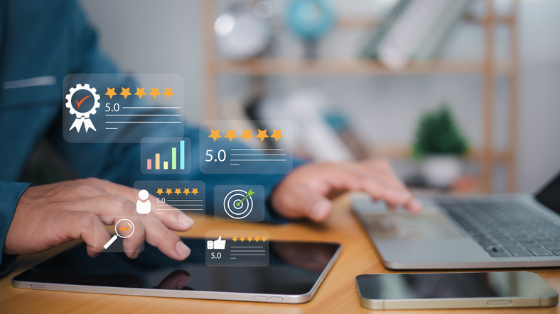 Illustration d’un tableau de bord analytique représentant la veille marketing et la surveillance des tendances du marché.