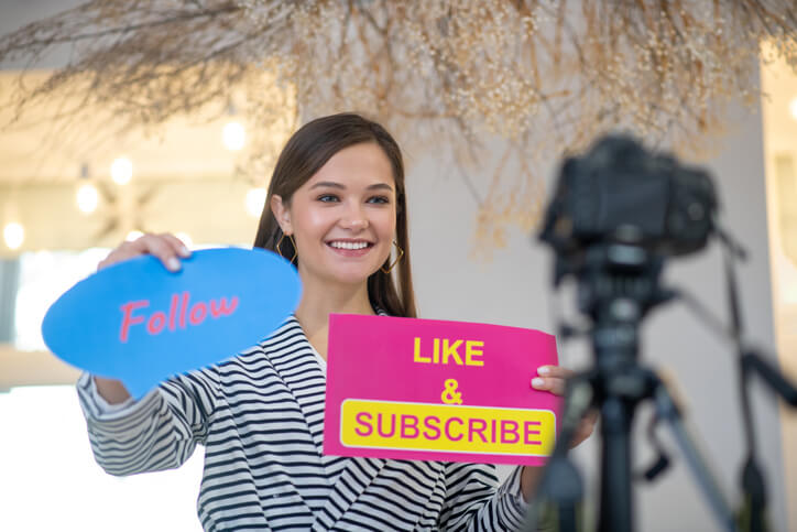 Social media specialist creating content for a business campaign